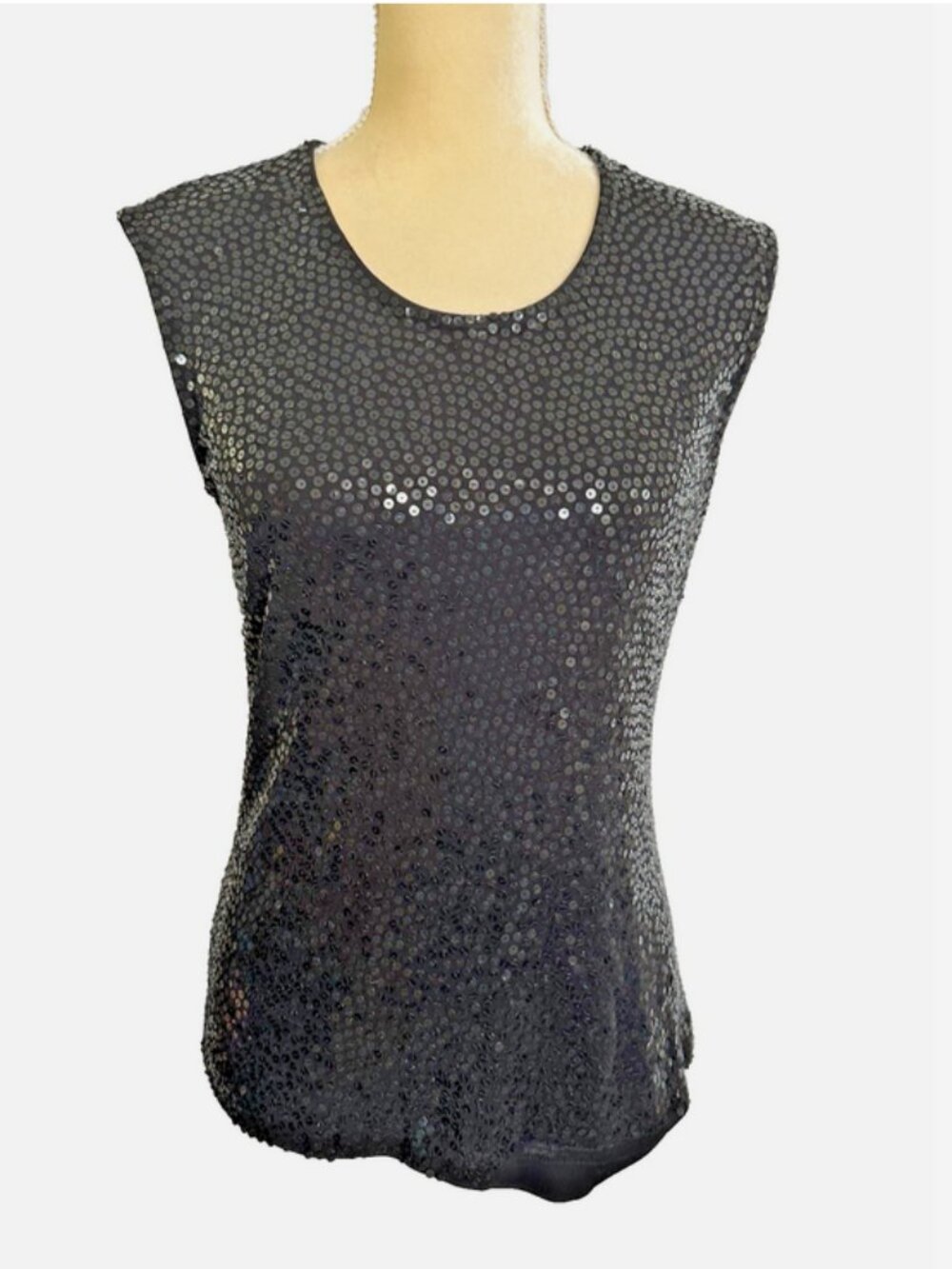MICHAEL KORS Black Sequin Tank Size Small